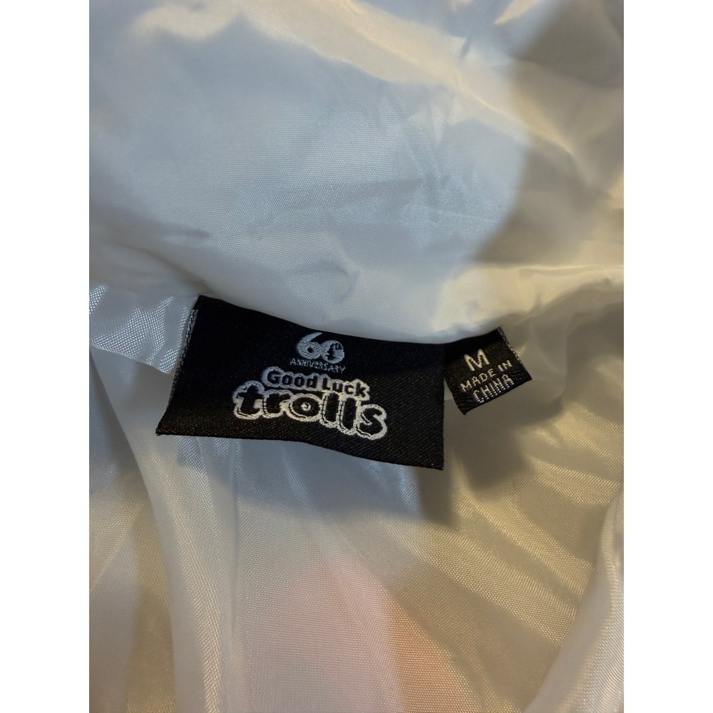 Good Luck Trolls 60th Anniversary Windbreaker Jacket Teal Pink 1996 Retro Mens M - Picture 2 of 6